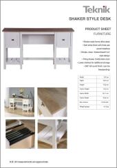 Teknik Shaker Style Desk Tech Specifications