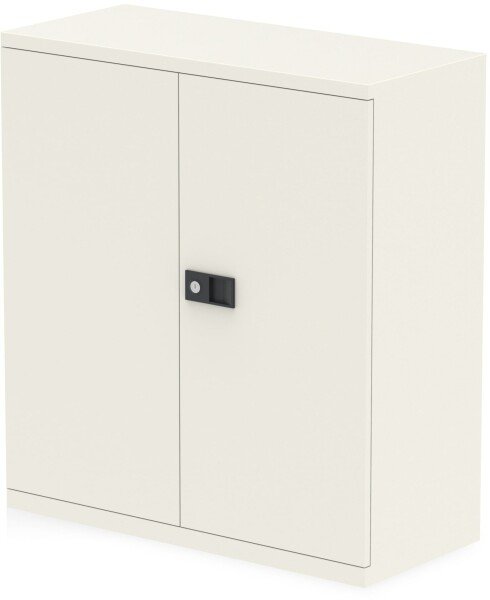 Dynamic Qube Stationery 1000mm 2-Door Cupboard with Shelf - Chalk White