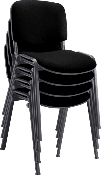 Dams Taurus Black Frame Stacking Chair - Pack of 4 - Black