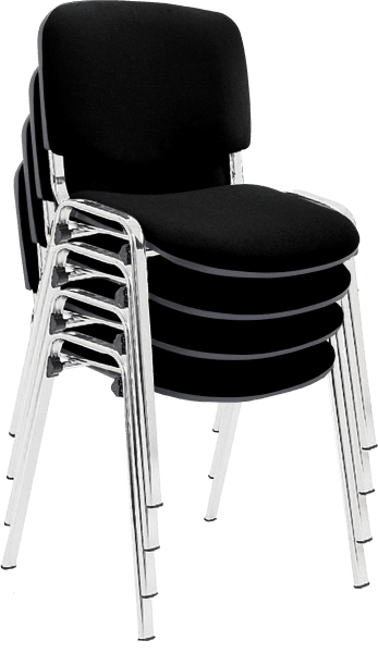Dams Taurus Chrome Frame Stacking Chair - Pack of 4 - Black