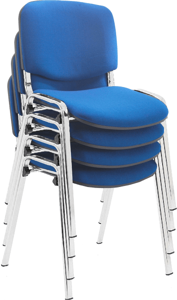 Dams Taurus Chrome Frame Stacking Chair - Pack of 4 - Blue