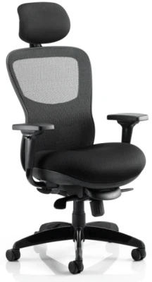 Dynamic Stealth Shadow Ergo Posture Air Seat and Back Chair with Arms & Headrest