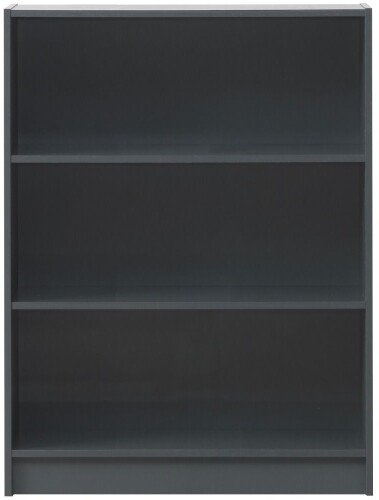Essentials Low Wide Bookcase - Dark Grey
