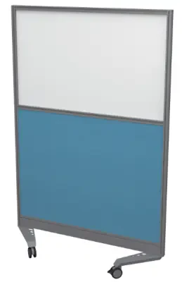 TC Mobile Floor Standing Half Glazed Screen - 800 x 1500mm