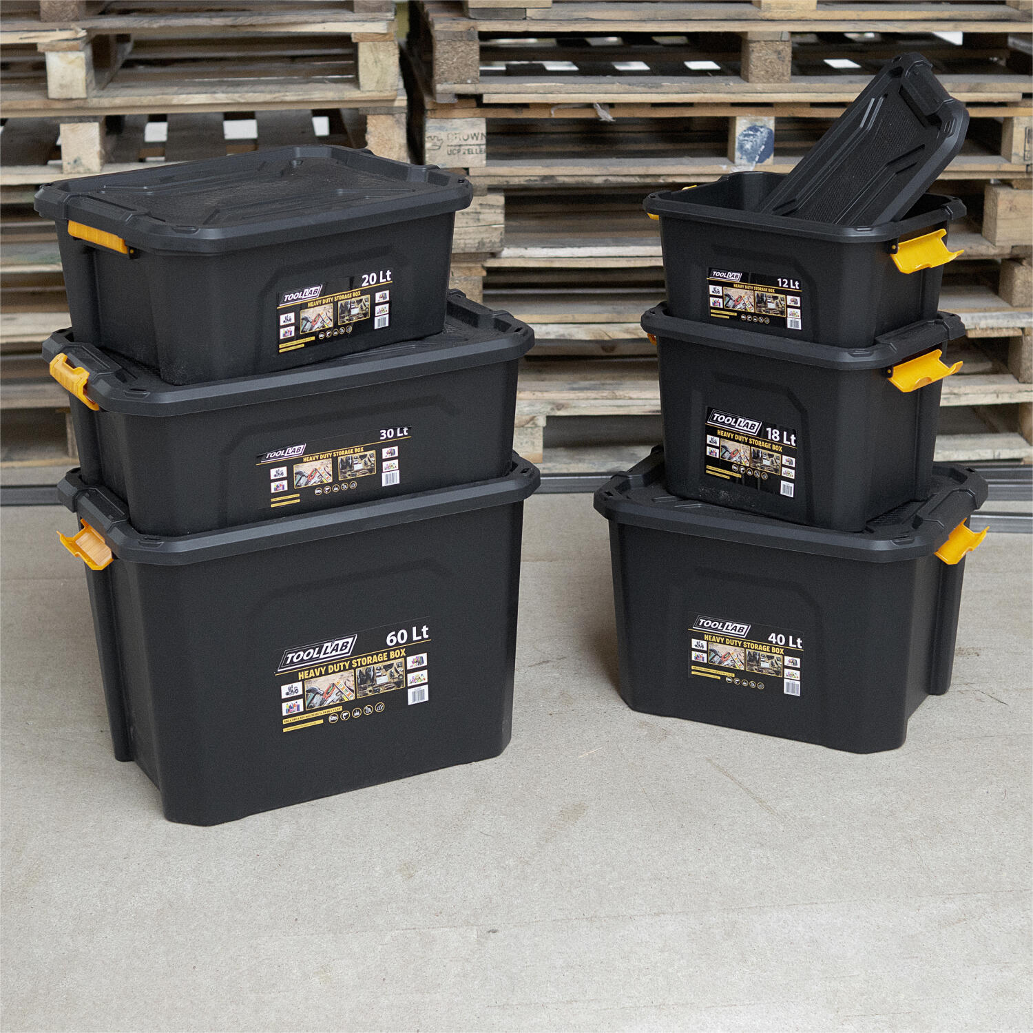 Tool-Lab Heavy Duty Polypropylene Storage Box with Clip on Lid
