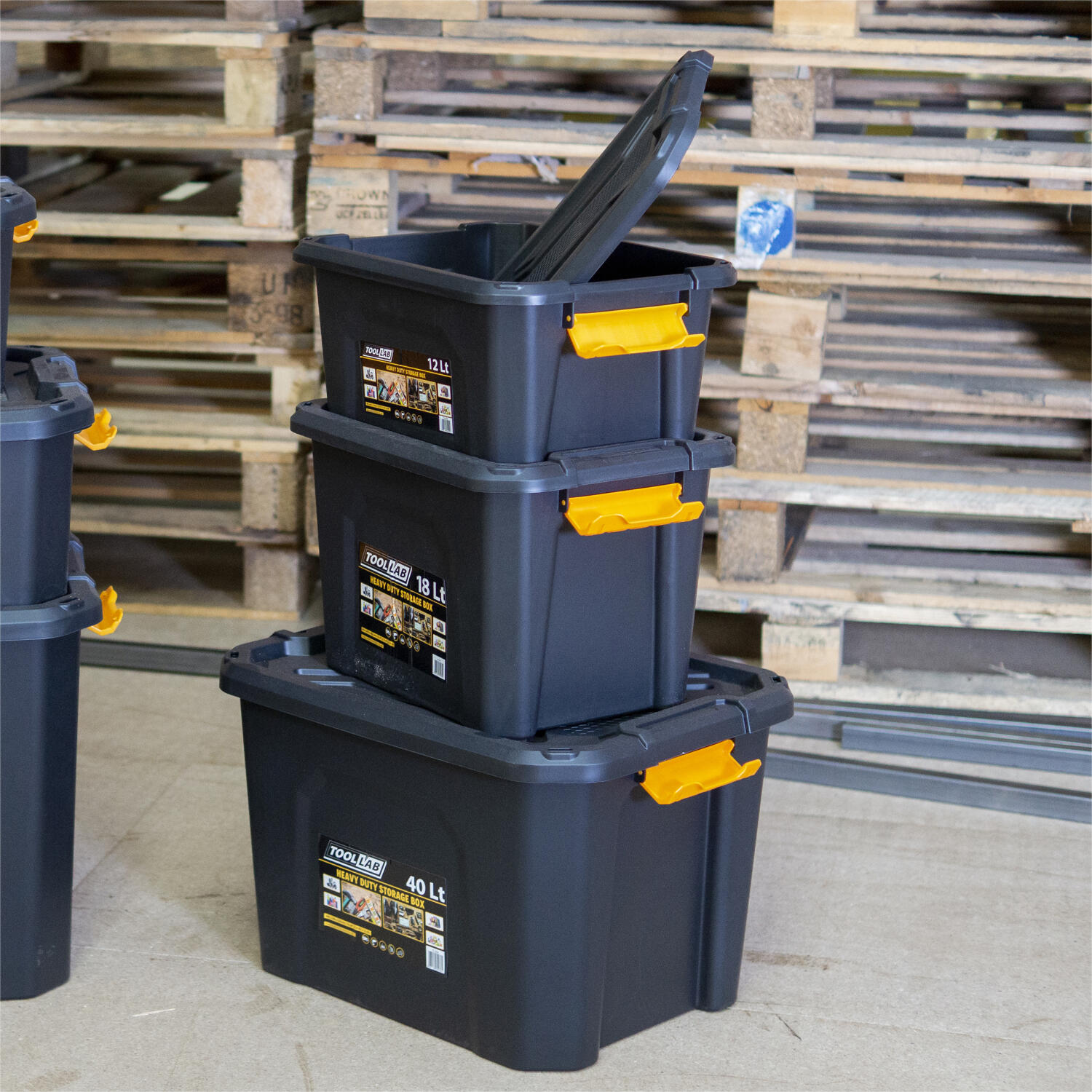 Tool-Lab Heavy Duty Polypropylene Storage Box with Clip on Lid