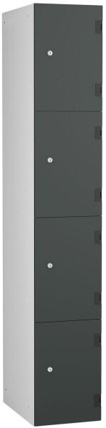 Probe Shockbox Four Tier Overlay Door Locker 1780 x 305 x 390mm - Dark Grey